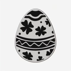 Топпер декоративный акриловый "Яйцо пасхальное. Зигзаг" Серебро 4 см ТСК431