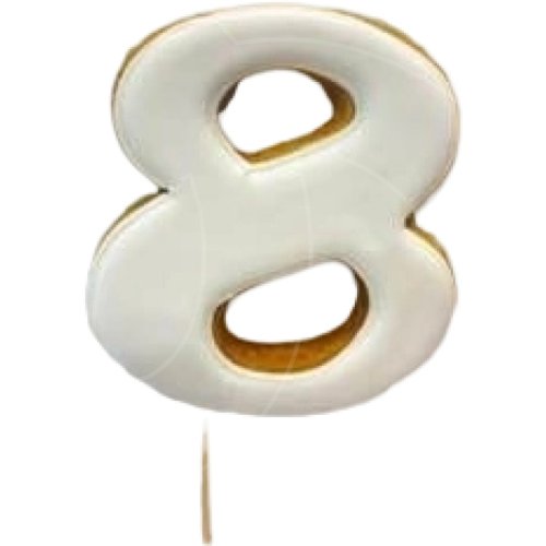 Пряник-цифра "8" с белой глазурью 