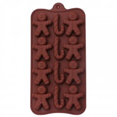 Форма силиконовая для шоколада "Пряничные человечки" 3628353, СФ-26