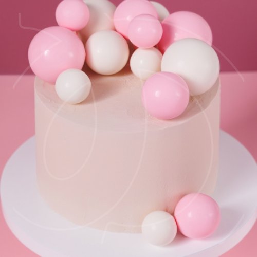 Набор фигурок из шоколадной глазури "Шокошарики бело-розовые" 