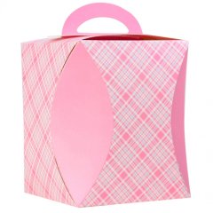 Коробка для кулича "Розовая клеточка" 12,5 см 43094