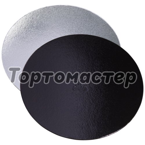 Подложка под торт Чёрный/Серебро ForGenika 1,5 мм 24 см ForG BASE 1,5 B/S D 240 S