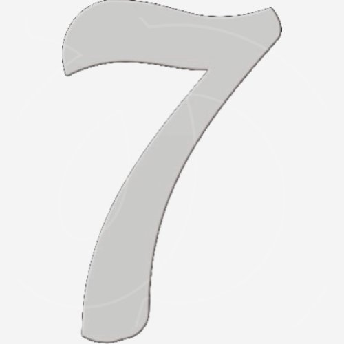 Топпер декоративный акриловый "Цифра 7 боковая" Серебро 5 см ТСК361.7