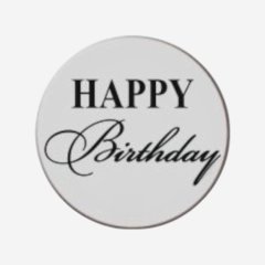 Топпер декоративный акриловый "Happy Birthday" Серебро 3,5 см 
