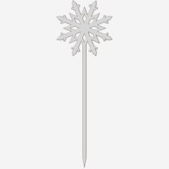 Набор топперов декоративных акриловых "Снежинка" Серебро 4х12 см 3 шт ТСК400