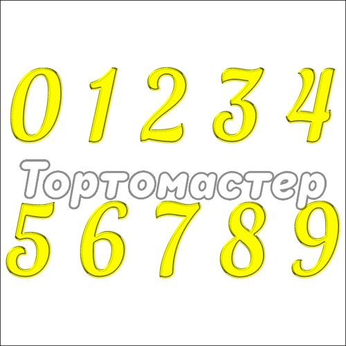 Топпер декоративный акриловый "Цифры боковые" Золото 5 см ТСК360