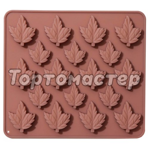 Форма силиконовая для шоколада Кленовые листья 18 шт