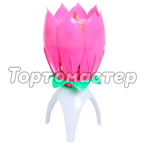 Свеча-цветок музыкальная "Розовый тюльпан"