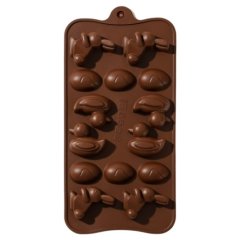 Форма силиконовая для шоколада "Зайцы, уточки и яйца"