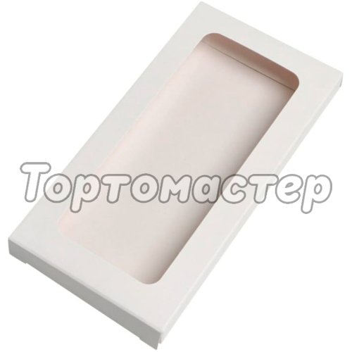 Коробка для шоколадной плитки Chocolate Window White белая ForGenika 18х9х1,5 см 50 шт ForG CHOCO I W W 180*90*15 ST