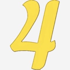 Топпер декоративный акриловый "Цифра 4 боковая" Золото 6,5 см ТСК358.4