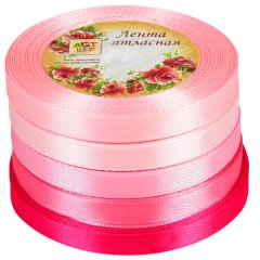 Набор лент для декора и упаковки Оттенки розового 10мм 5 шт 2611785
