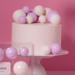 Набор фигурок из шоколадной глазури "Шокошарики бело-сиреневые" 