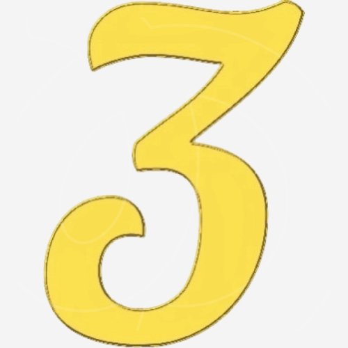 Топпер декоративный акриловый "Цифра 3 боковая" Золото 5 см ТСК360.3