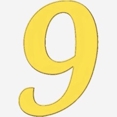 Топпер декоративный акриловый "Цифра 9 боковая" Золото 5 см ТСК360.9