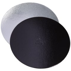 Подложка под торт Чёрный/Серебро ForGenika 1,5 мм 26 см ForG BASE 1,5 B/S D 260 S