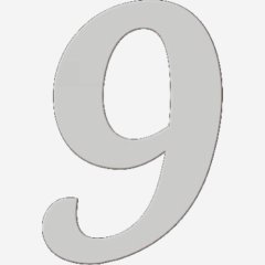 Топпер декоративный акриловый "Цифра 9 боковая" Серебро 5 см ТСК361.9