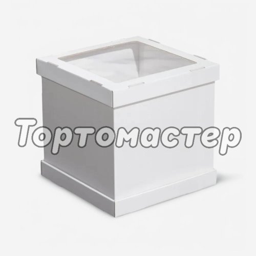 Коробка для торта с окном белая 28х28х30 см ForG STRONG I W W 280*280*300 S