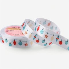 Лента для декора и упаковки Атласная "Новогодняя гирлянда" 2,5 см 23 м 10324263