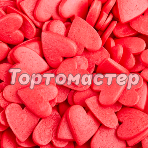 Посыпка кондитерская сердечки большие "Красные" 50 г tp16076