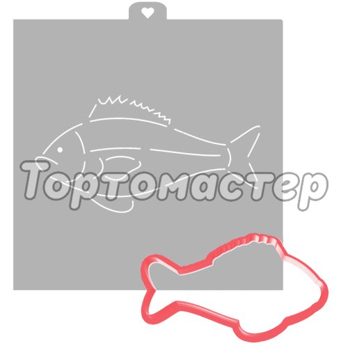 Вырубка пластиковая и трафарет LUBIMOVA Рыба №2