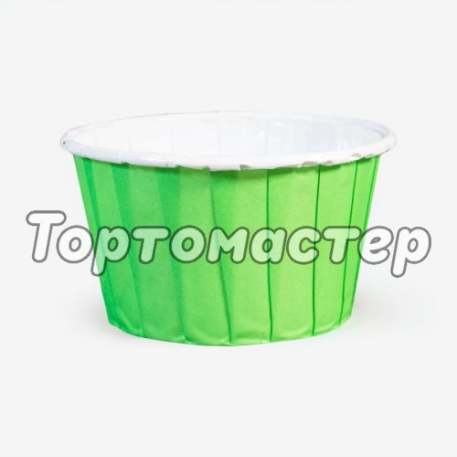 Капсула бумажная с подворотом Светло-зелёная D50 H40 100 шт Б-12
