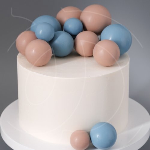 Набор фигурок из шоколадной глазури "Шокошарики бежево-голубые" 