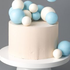 Набор фигурок из шоколадной глазури "Шокошарики бело-голубые" 