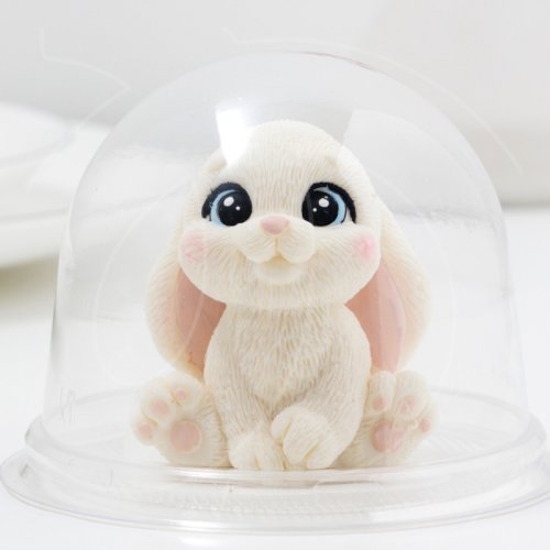 Фигурка из шоколадной глазури "Зайчонок малыш белый" 