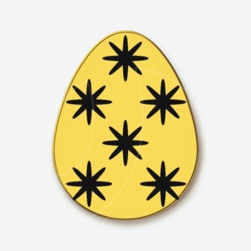 Топпер декоративный акриловый "Яйцо пасхальное. Звёзды" Золото 4 см ТСК432