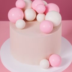 Набор фигурок из шоколадной глазури "Шокошарики бело-розовые" 