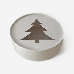 Коробка для торта "Ёлочка" белая 20х4,5 см 