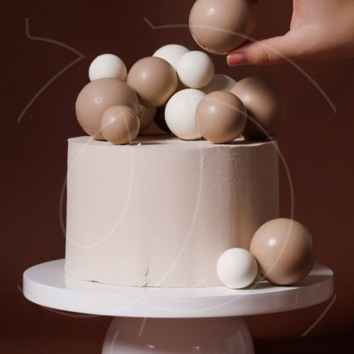 Набор фигурок из шоколадной глазури "Шокошарики бело-бежевые" 