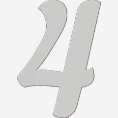 Топпер декоративный акриловый "Цифра 4 боковая" Серебро 5 см ТСК361.4