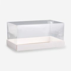 Коробка для рулета с прозрачной крышкой белая 25х15х12 см 10890506