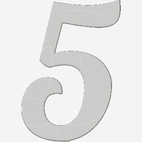 Топпер декоративный акриловый "Цифра 5 боковая" Серебро 5 см ТСК361.5