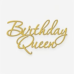 Топпер декоративный акриловый "Birthday Queen" Золото 10х8 см ТСК426