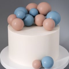 Набор фигурок из шоколадной глазури "Шокошарики бежево-голубые" 