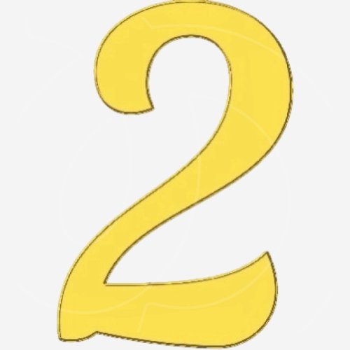 Топпер декоративный акриловый "Цифра 2 боковая" Золото 5 см ТСК360.2