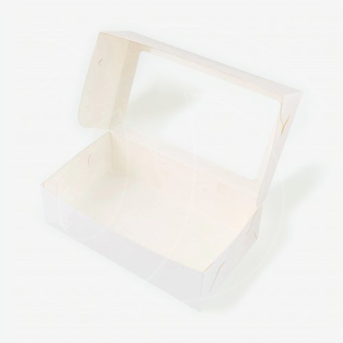 Коробка для сладостей с окном белая 19х11х5,5 см 293008