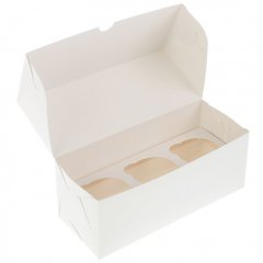 Коробка на 3 капкейка Белая Cup3