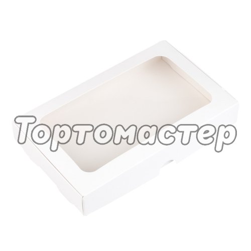 Коробка для дубайского шоколада с окном белая 16х8х2,7 см КУ-852	