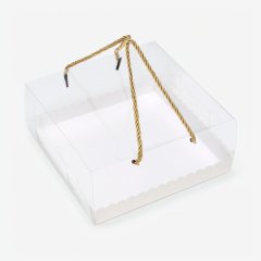 Коробка для рулета с прозрачной крышкой белая 22х22х10 см 10325608