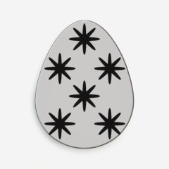 Топпер декоративный акриловый "Яйцо пасхальное. Звёзды" Серебро 4 см ТСК433