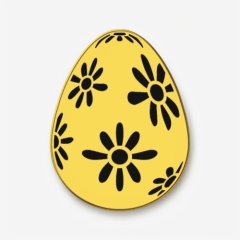 Топпер декоративный акриловый "Яйцо пасхальное. Цветы" Золото 4 см ТСК428