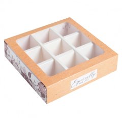 Коробка на 9 конфет с окном "Розы" 6030109
