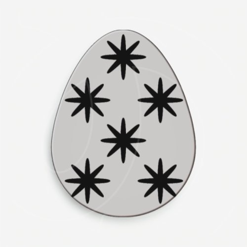 Топпер декоративный акриловый "Яйцо пасхальное. Звёзды" Серебро 4 см ТСК433