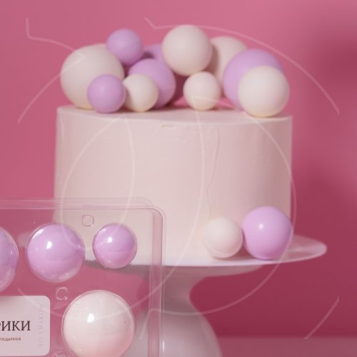 Набор фигурок из шоколадной глазури "Шокошарики бело-сиреневые" 