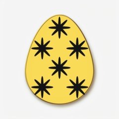 Топпер декоративный акриловый "Яйцо пасхальное. Звёзды" Золото 4 см ТСК432