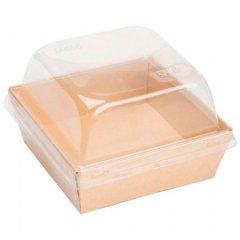 Коробка для бенто-торта и моти 10х10х9,5 см дно 8,5х8,5 см 